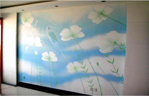 罗甸画墙绘怎么画好白云的蓬松感？