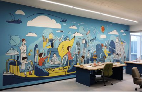 罗甸办公室墙绘的特点。