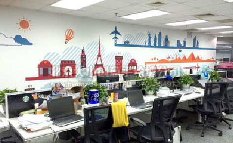 罗甸教你设计办公室墙绘的方法。